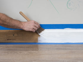 Zinsser 1-2-3 Plus priming surface application demonstrates versatile use.