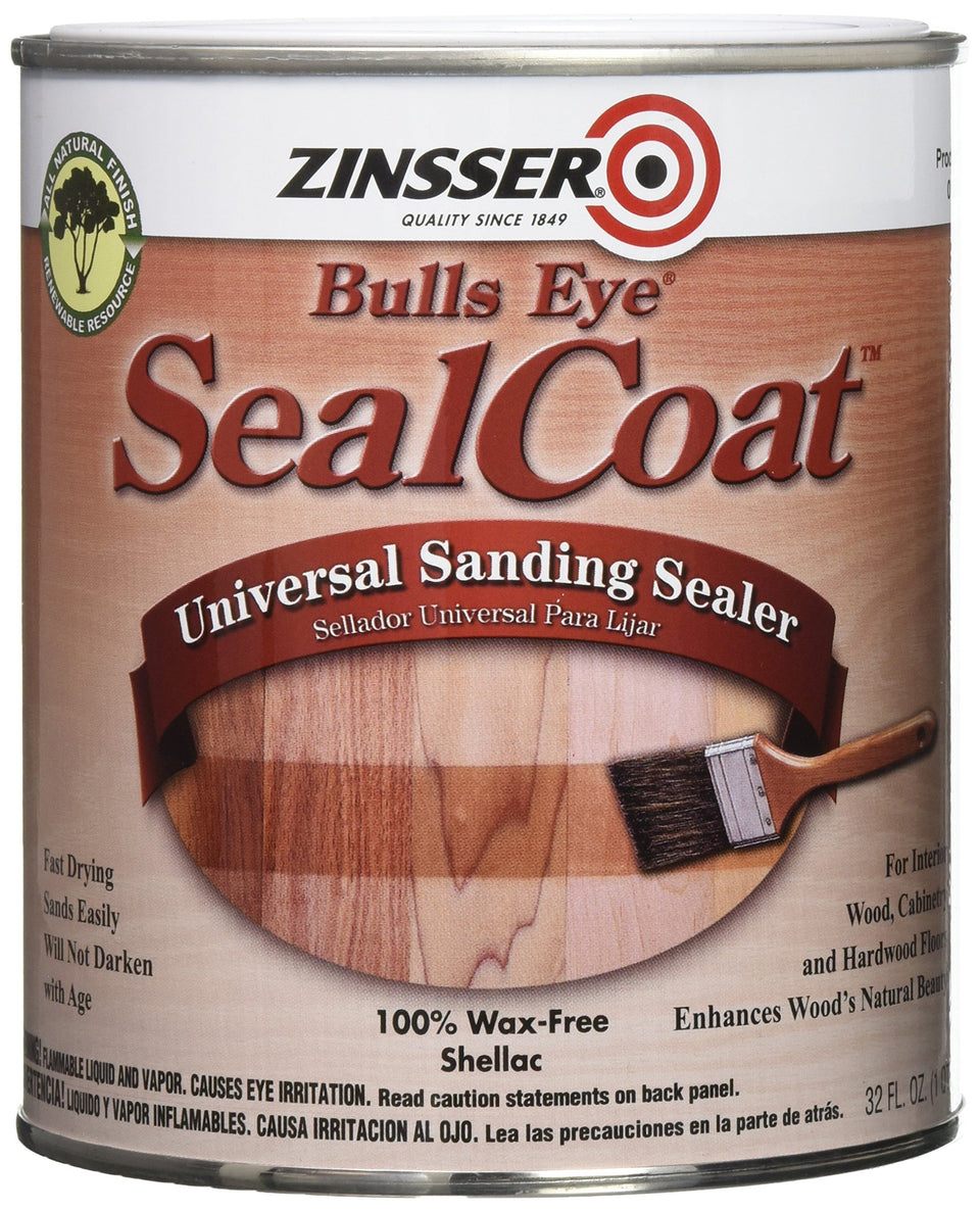 Zinsser 854 Clear SealCoat bottle ready for interior wood sealing projects