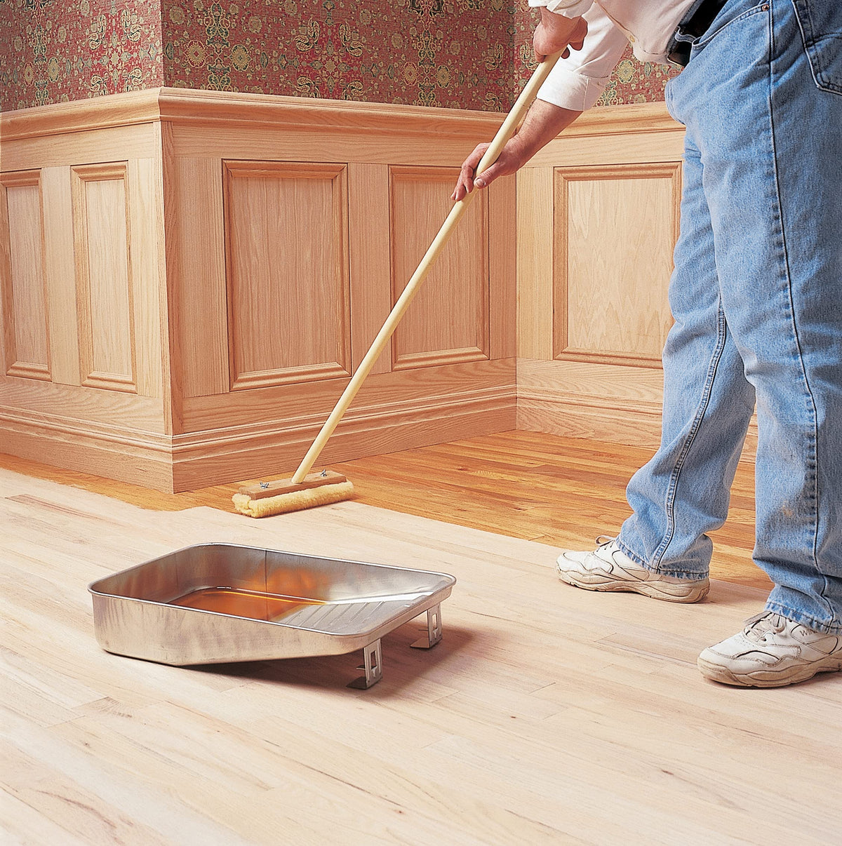 SealCoat applied to a wooden floor as prep layer