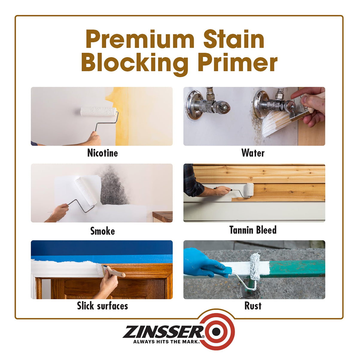 Brush-applied Zinsser Cover-Stain on interior wood surface.