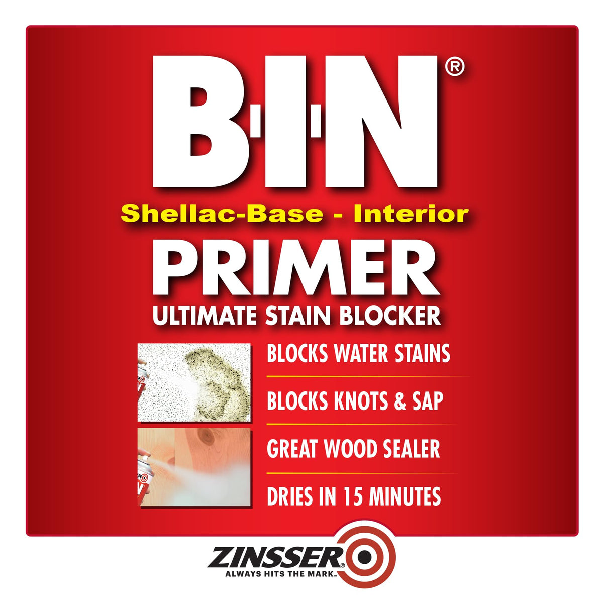 Zinsser primer spray knots sealer for knotty wood surfaces.