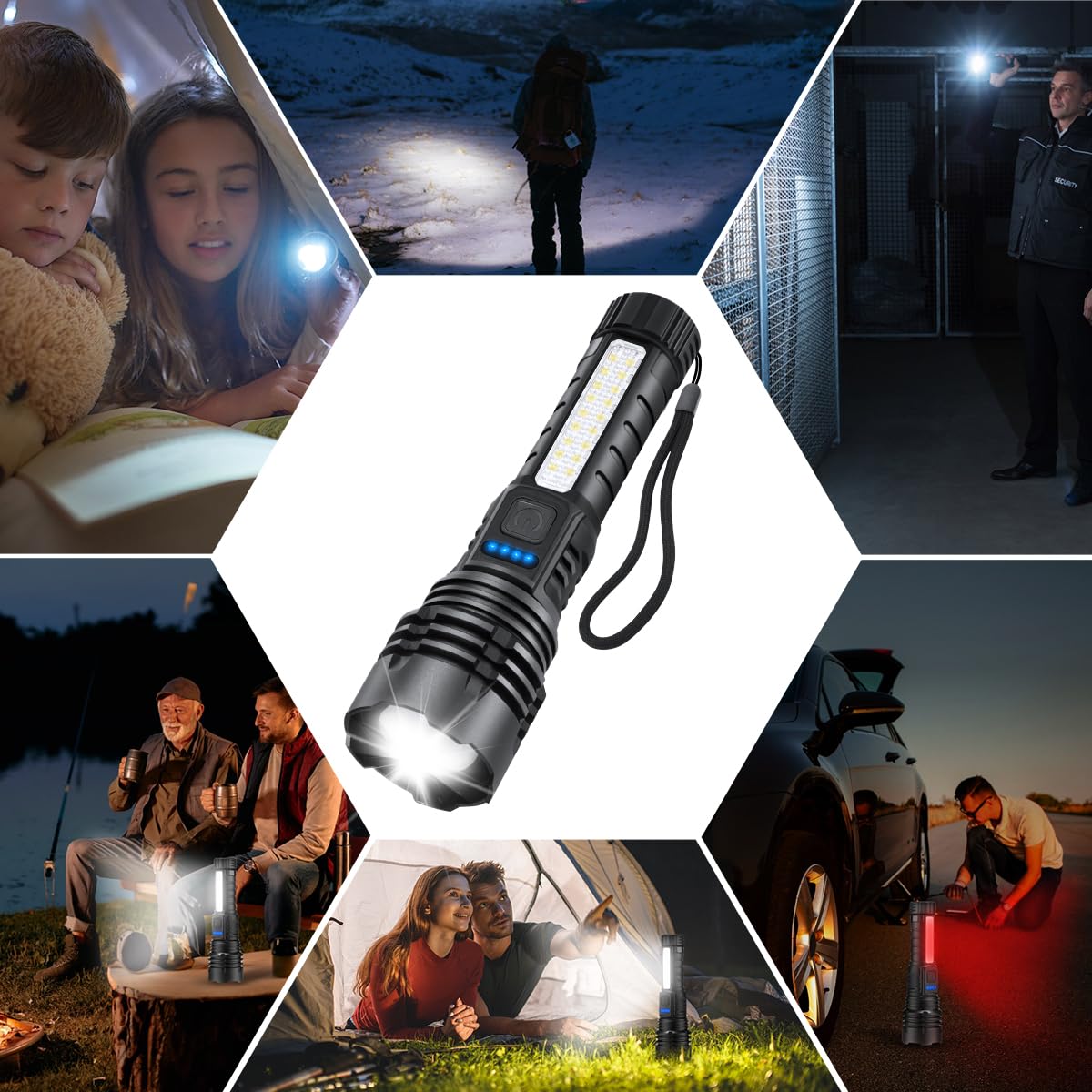 ZioeYiue four-pack included in an emergency kit for ready lighting.