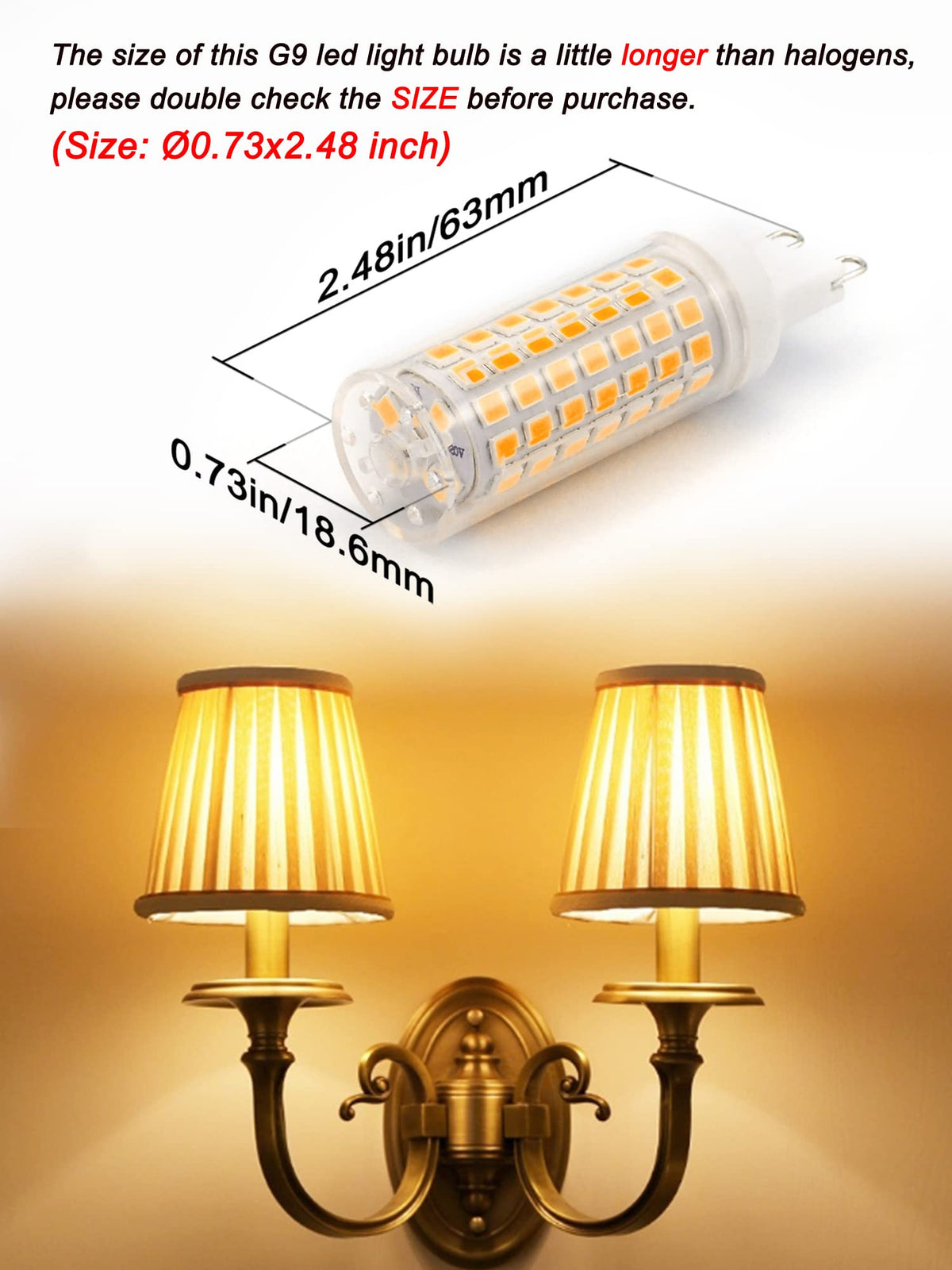 Ziomitus 2700K warm white G9 LED bulb 600 lumens for cozy rooms