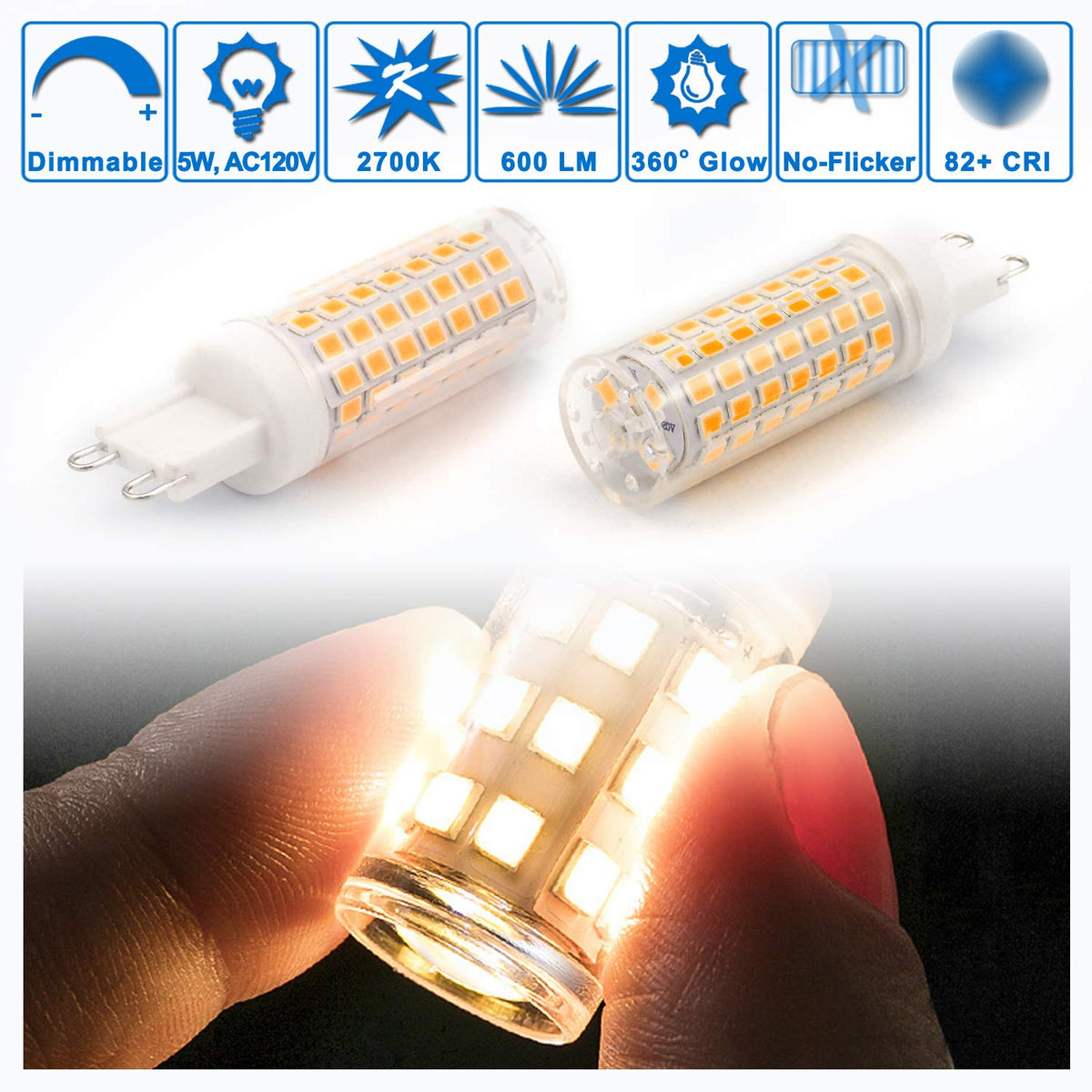 Ziomitus 3000K warm white G9 LED bulb 600 lumens for cozy living spaces
