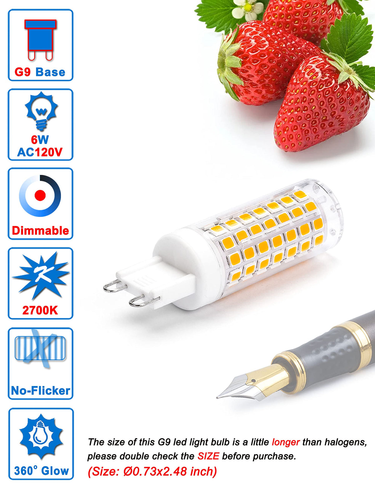 Ziomitus dimmable G9 LED bulb compatible with most dimmers