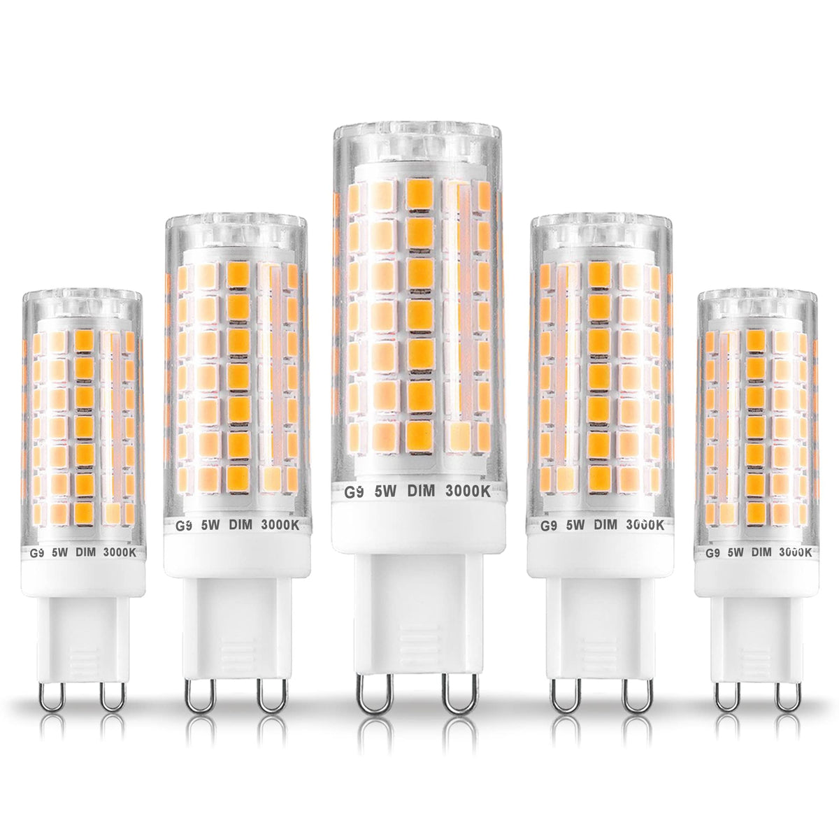 Ziomitus dimmable G9 LED bulb 5W suitable for chandeliers and sconces, energy efficient
