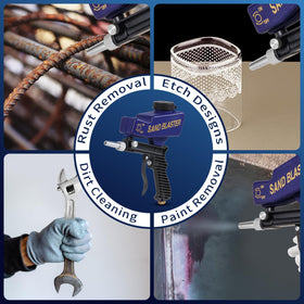Ziopetru Sand Blaster Gun glass etching for decorative patterns.