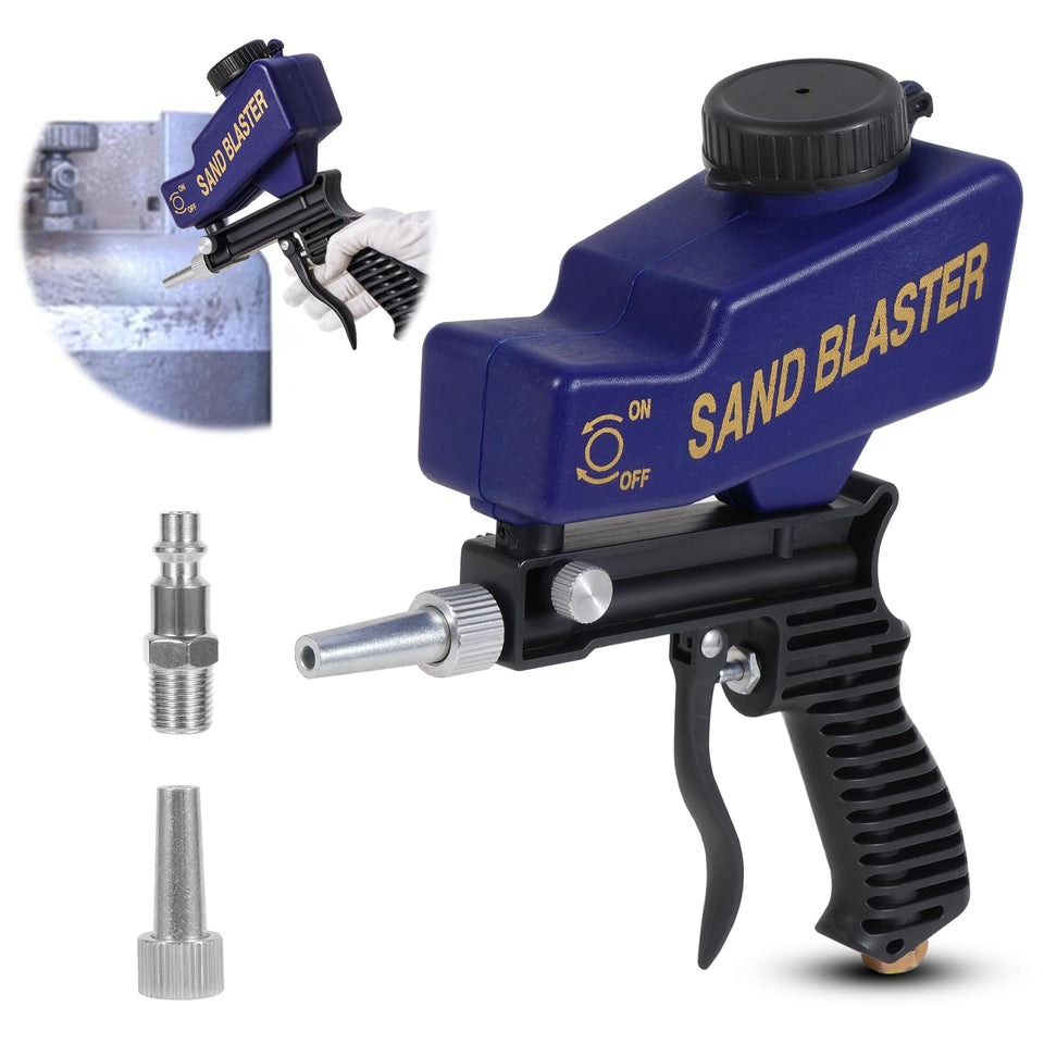 Ziopetru Sand Blaster Gun grip highlights ergonomic handling for control.