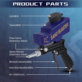 Ziopetru Sand Blaster Gun rust removal on metal surfaces.