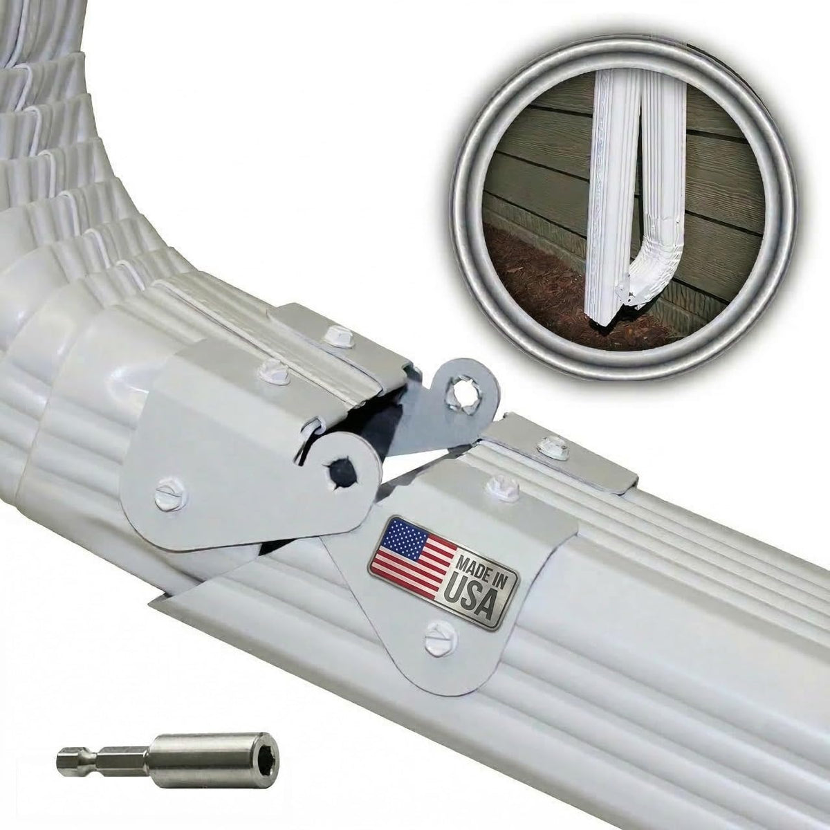 Zip Hinge flip-up extension in use for easy mowing clearance.