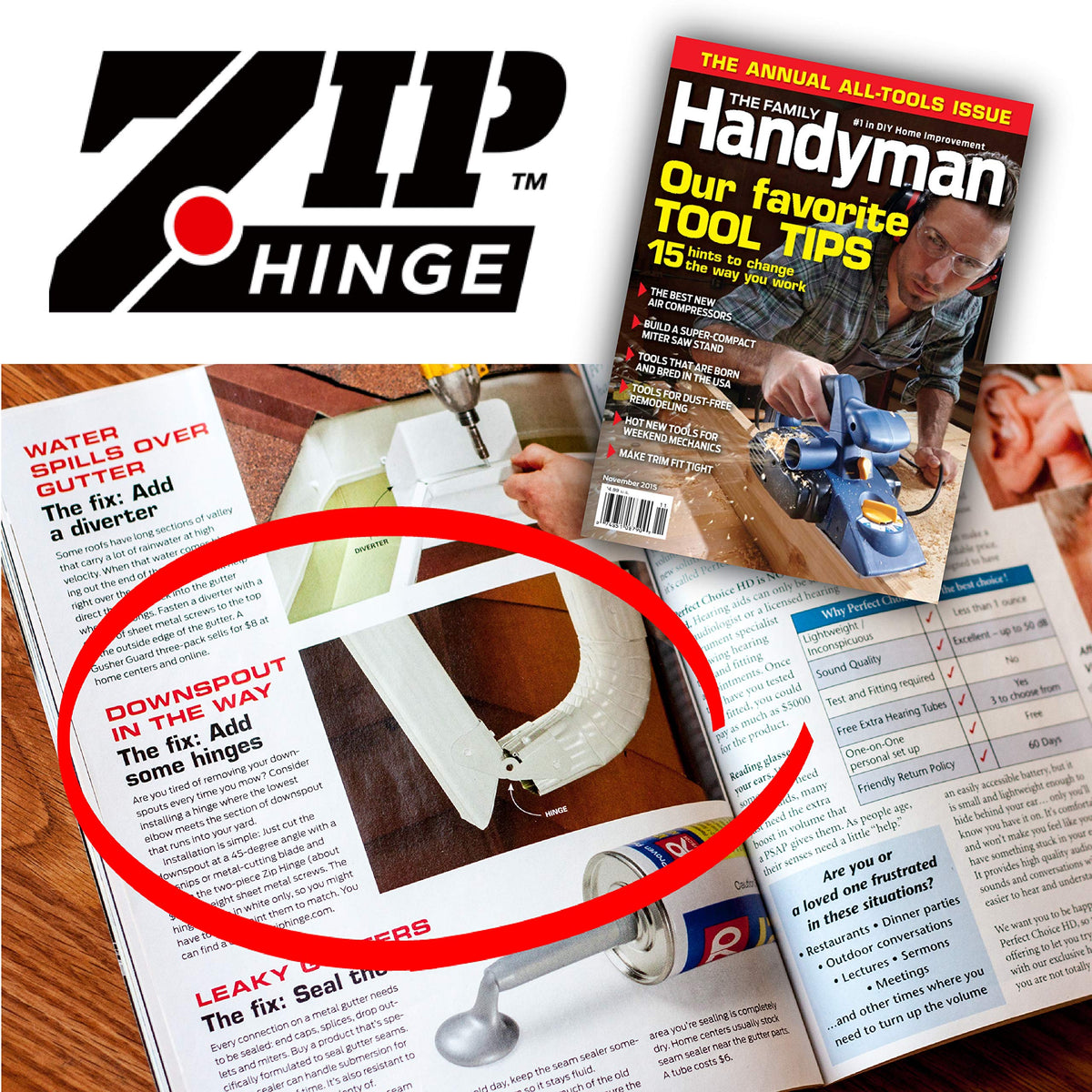 Zip Hinge USA-made aluminum construction supports year-round outdoor use