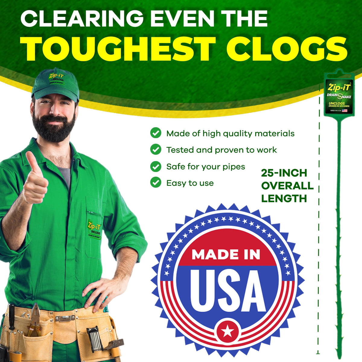 Zip-It made in USA, non-toxic material for safe home use.