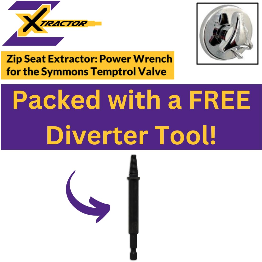 Zip Seat Extractor Diverter supports multiple Temptrol valve models with ease
