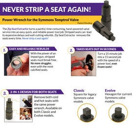 Zip Seat Extractor Set displayed as a complete Temptrol repair toolkit