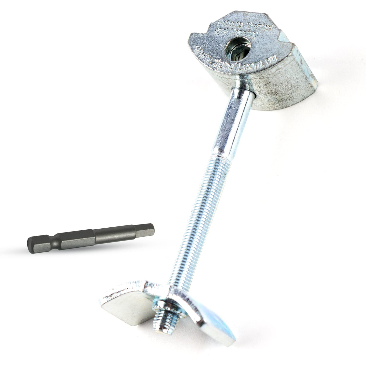 Zipbolt 10.500 countertop miter connector close-up showing a secure joint for strong, quick installations.