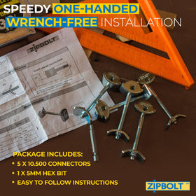 Zipbolt 10.500 one-handed tightening demonstration on a worktop joint.