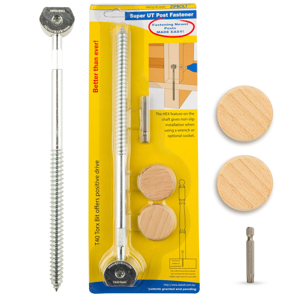 Zipbolt 14.110 Super UT anchor closeup shows sturdy steel construction for quick installs.