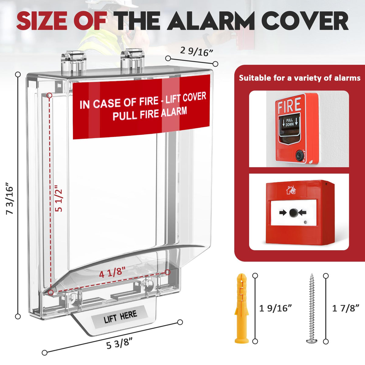 Zipcase fire alarm cover protection kit includes screws for complete setup