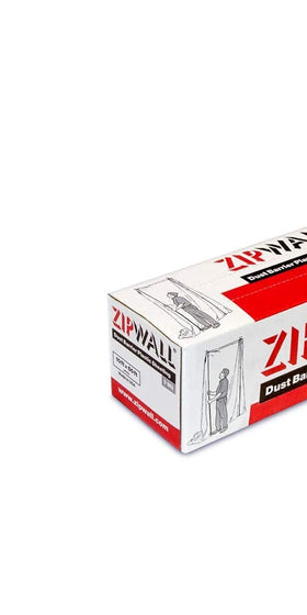 ZIPWALL PY50 white barrier sheet in dispenser-ready packaging for quick job-site setup.