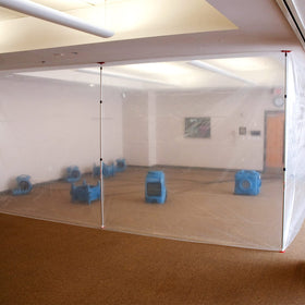 Lightweight anodized aluminum construction of ZIPWALL SLP4 eases transport and setup.