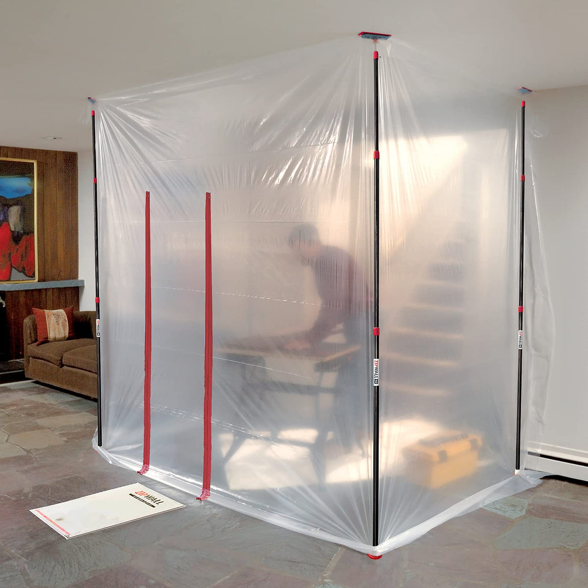 ZipWall ZP4 top GripDisk grips the ceiling for stable barrier placement.