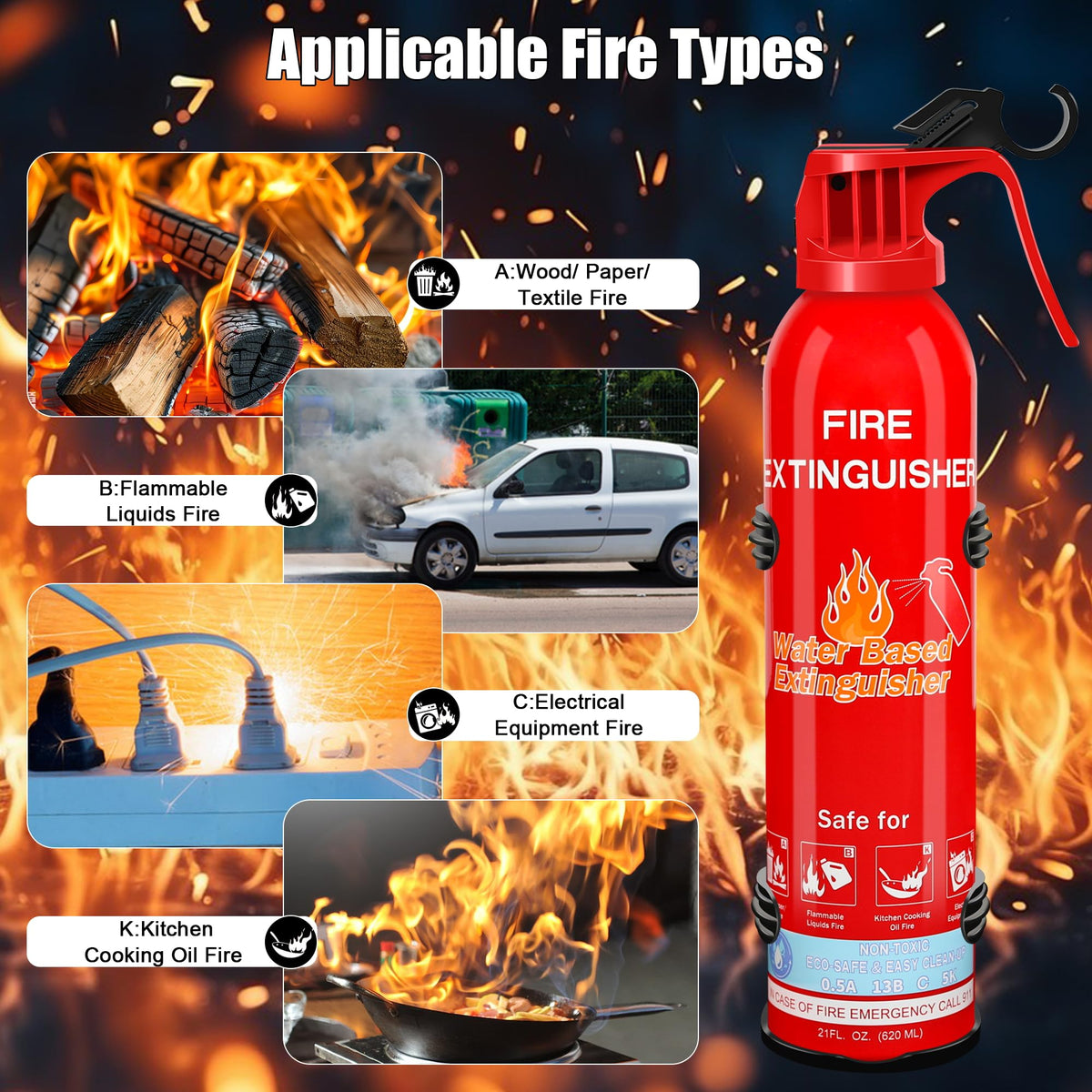 ziqianhard kitchen extinguisher designed for safe use on cooking fires