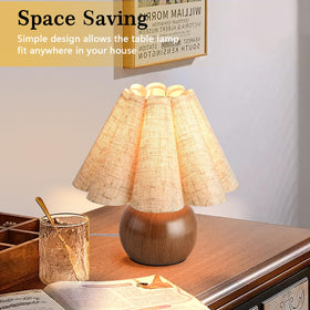 Ziqqeelam dorm-room lamp with wood grain base for study spots.