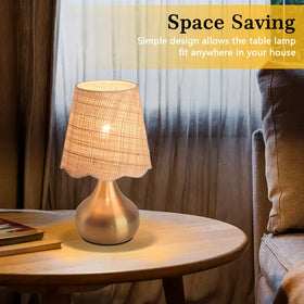 Smart bulb-ready Ziqqeelam lamp enables dimmable lighting.