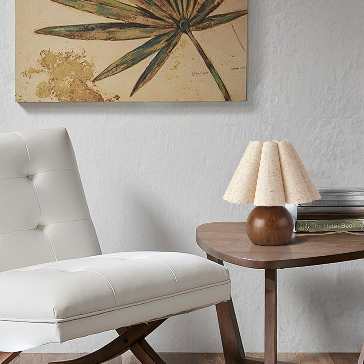 Ziqqeelam small table lamp with beige shade for bedroom nightstands.