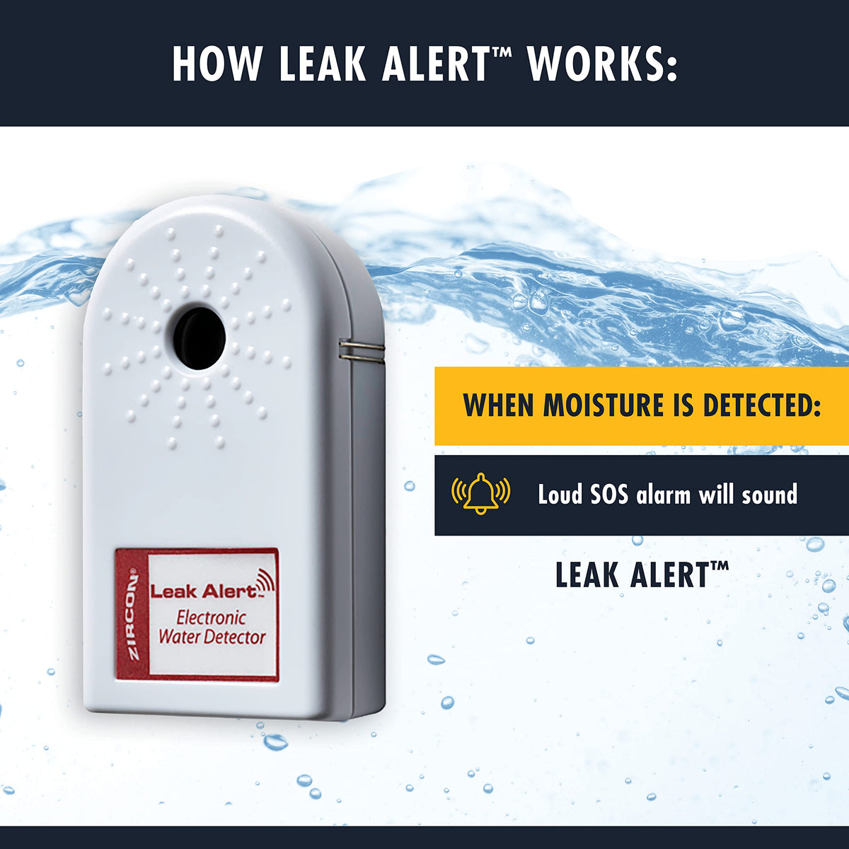 Zircon Leak Alert package includes two units and simple instructions.