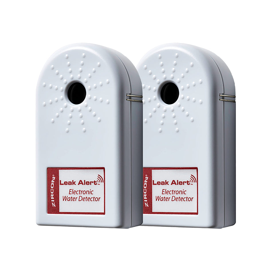 Zircon Leak Alert two-pack battery-powered units for proactive home moisture detection.