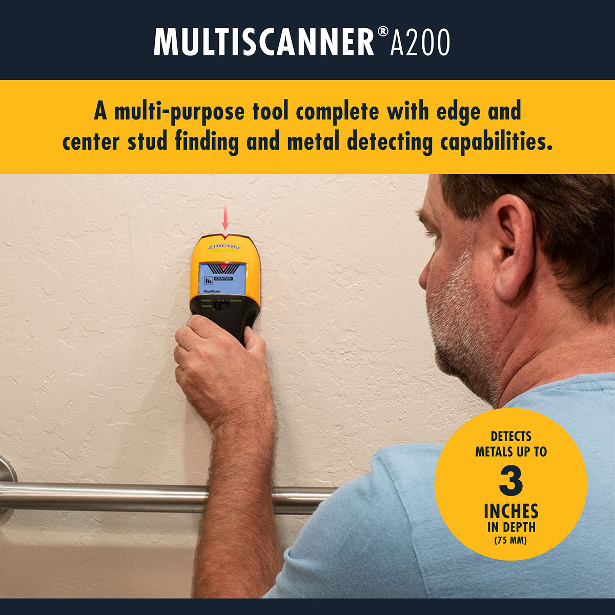 Zircon MultiScanner A200 LCD display with real-time feedback for accurate readings