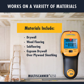 Zircon MultiScanner A250 detecting metal with Metal Scan mode for safe electrical work.