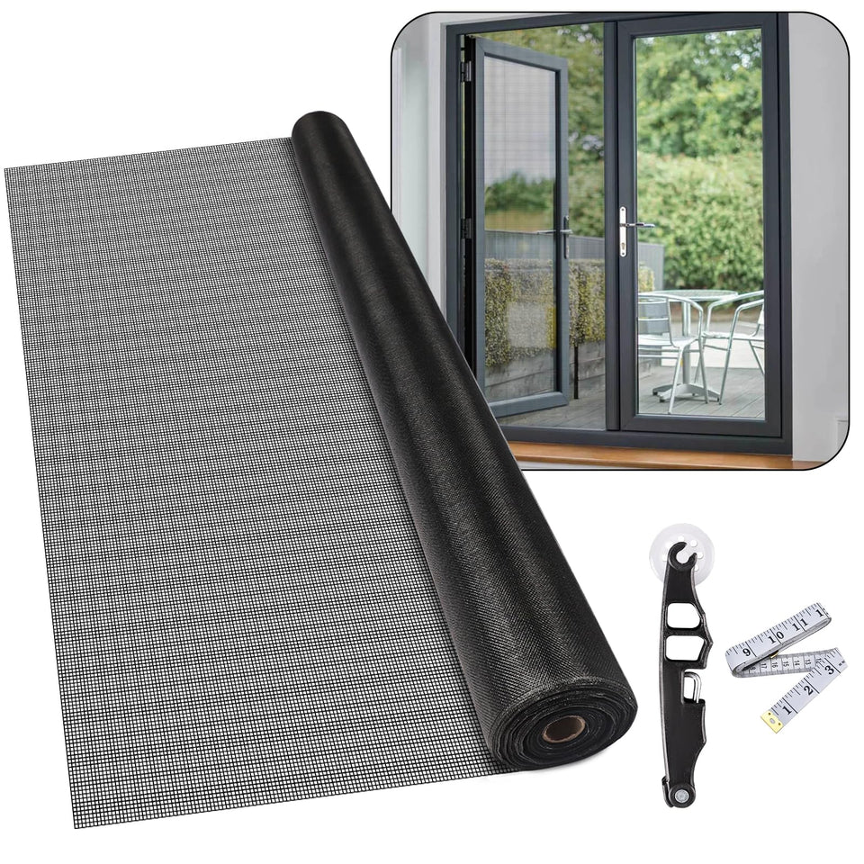 ZISHM window screen roll unrolled on a window for easy fit