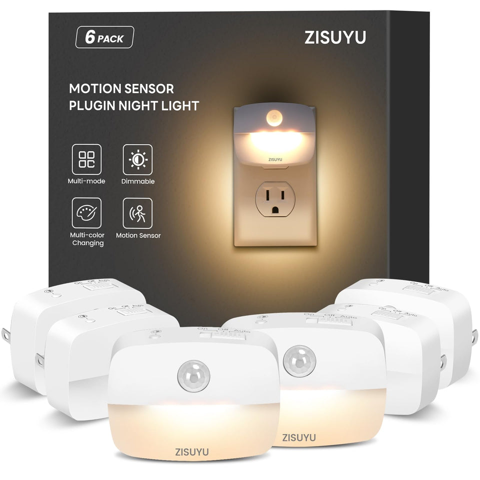 ZISUYU plug-in LED night light with motion sensor for safe nighttime trips
