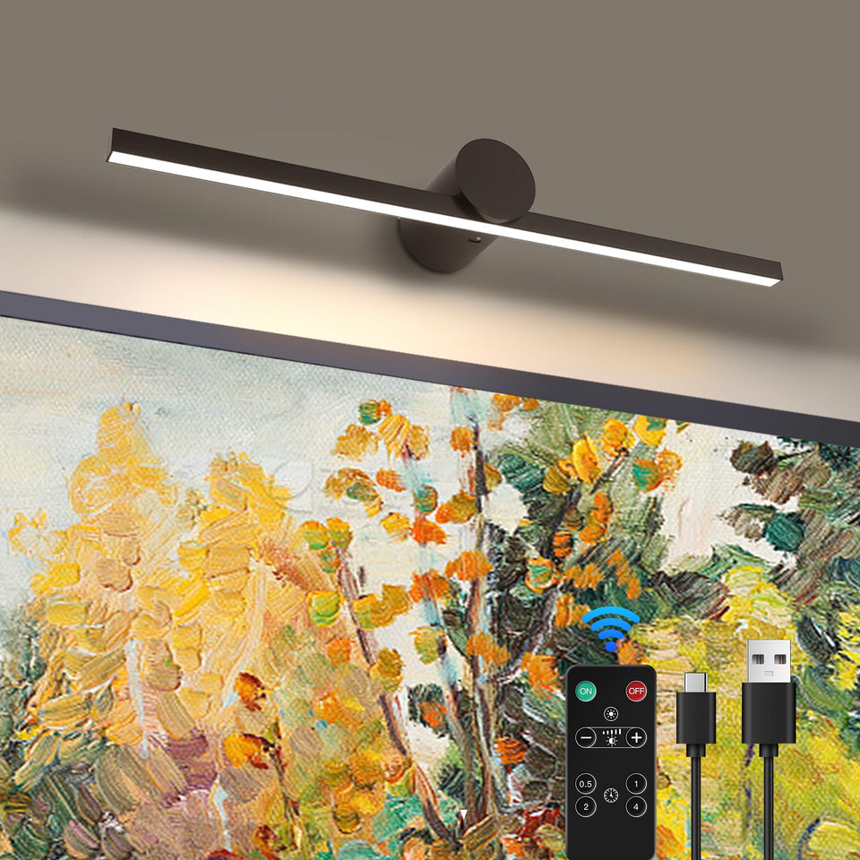 ZitoStory battery picture light on wall delivers clean, even illumination.