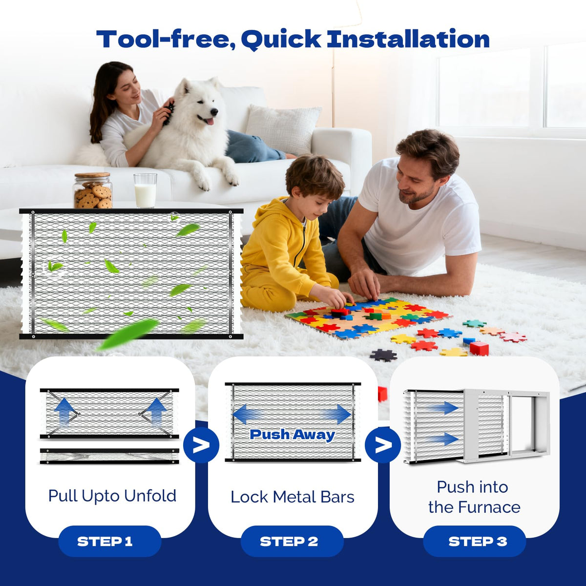 Ziuwery 410 filter supports steady airflow across the home.