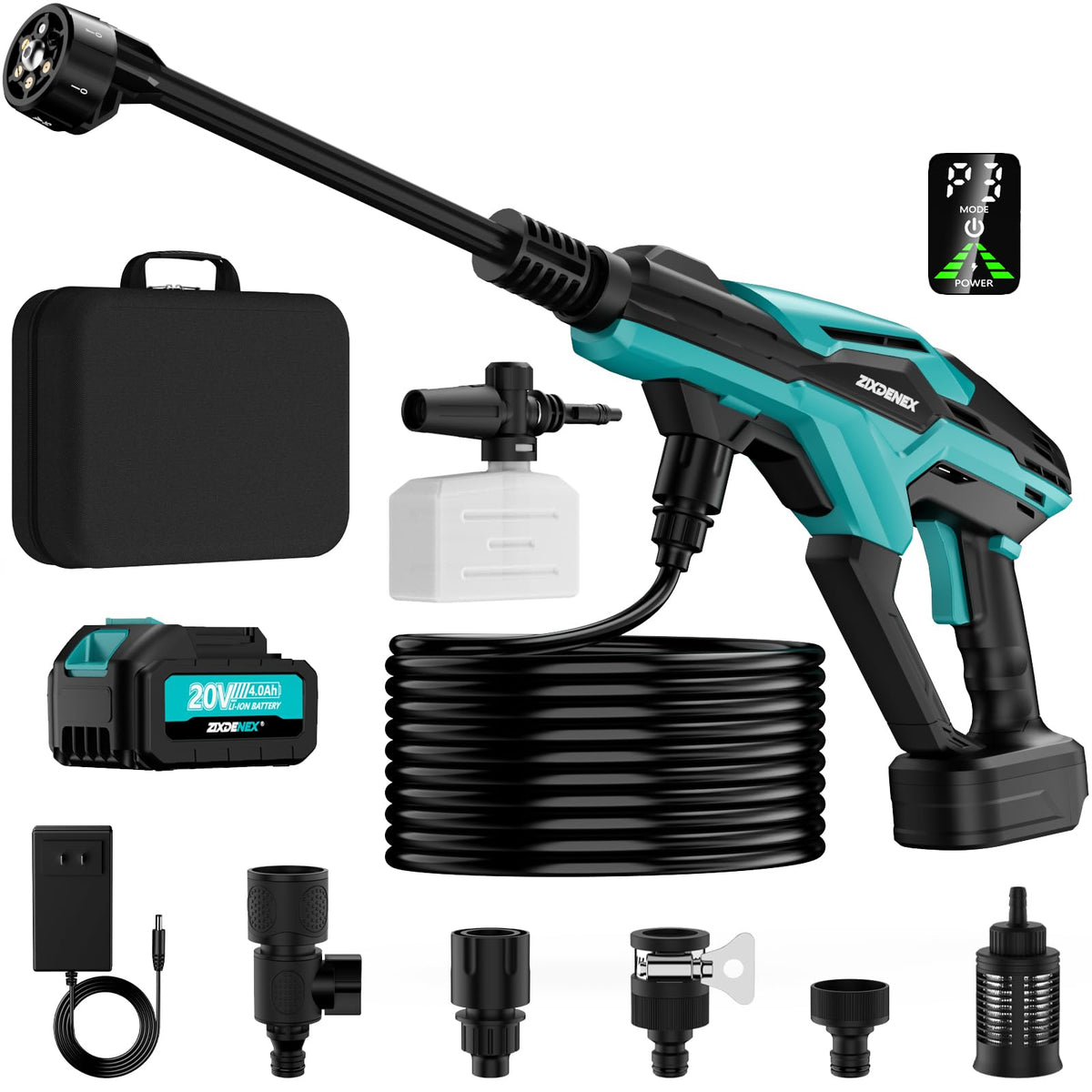 ZixDeNex cordless cleaning tool front view, ideal for quick home cleanup.