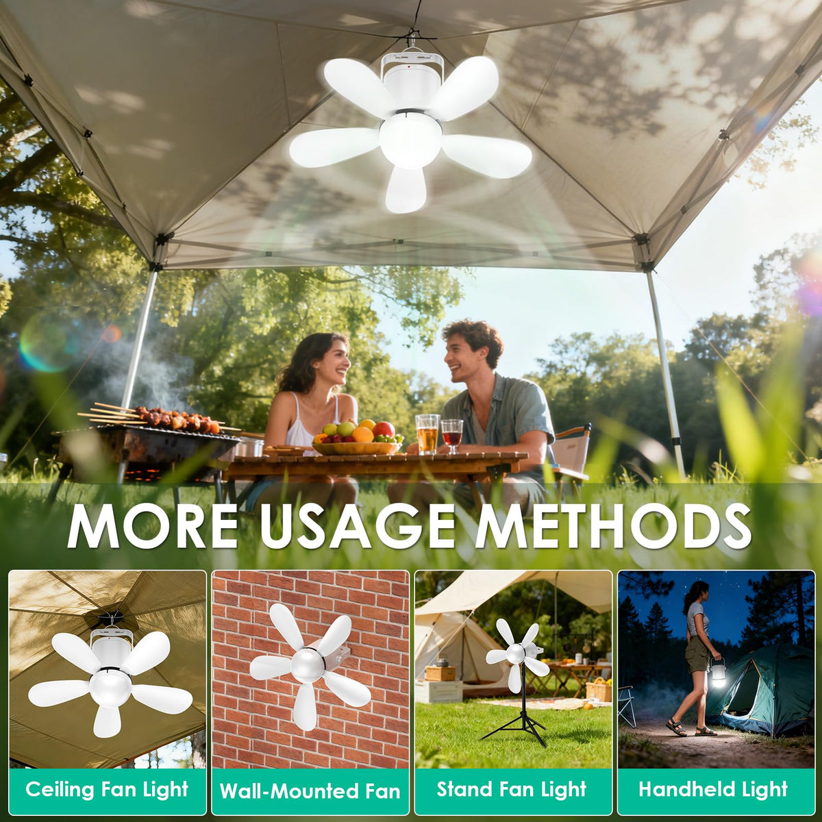 ZIZIWIN standing fan with a stand for flexible placement outdoors
