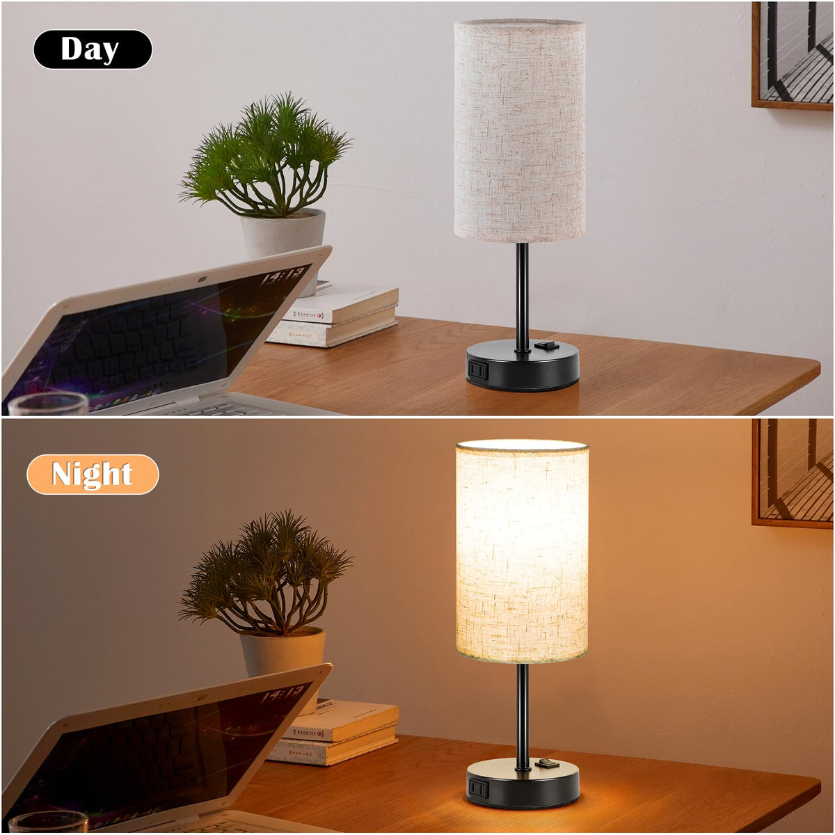 ZJOJO bedside lamp creates a calm study light.