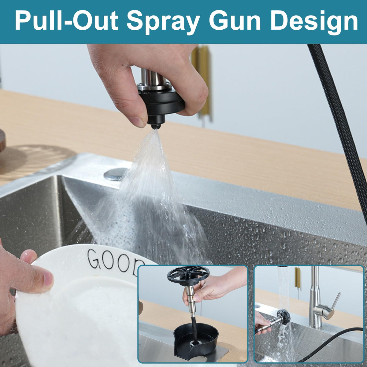 Zjyufy glass rinser for bar and kitchen sinks speeds glassware cleansing