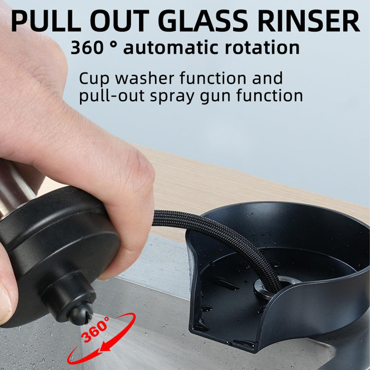 Zjyufy glass rinser proven stainless steel construction for longevity