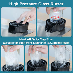 Zjyufy glass rinser with pull-out 80 cm spout reaches every corner for efficient cleaning