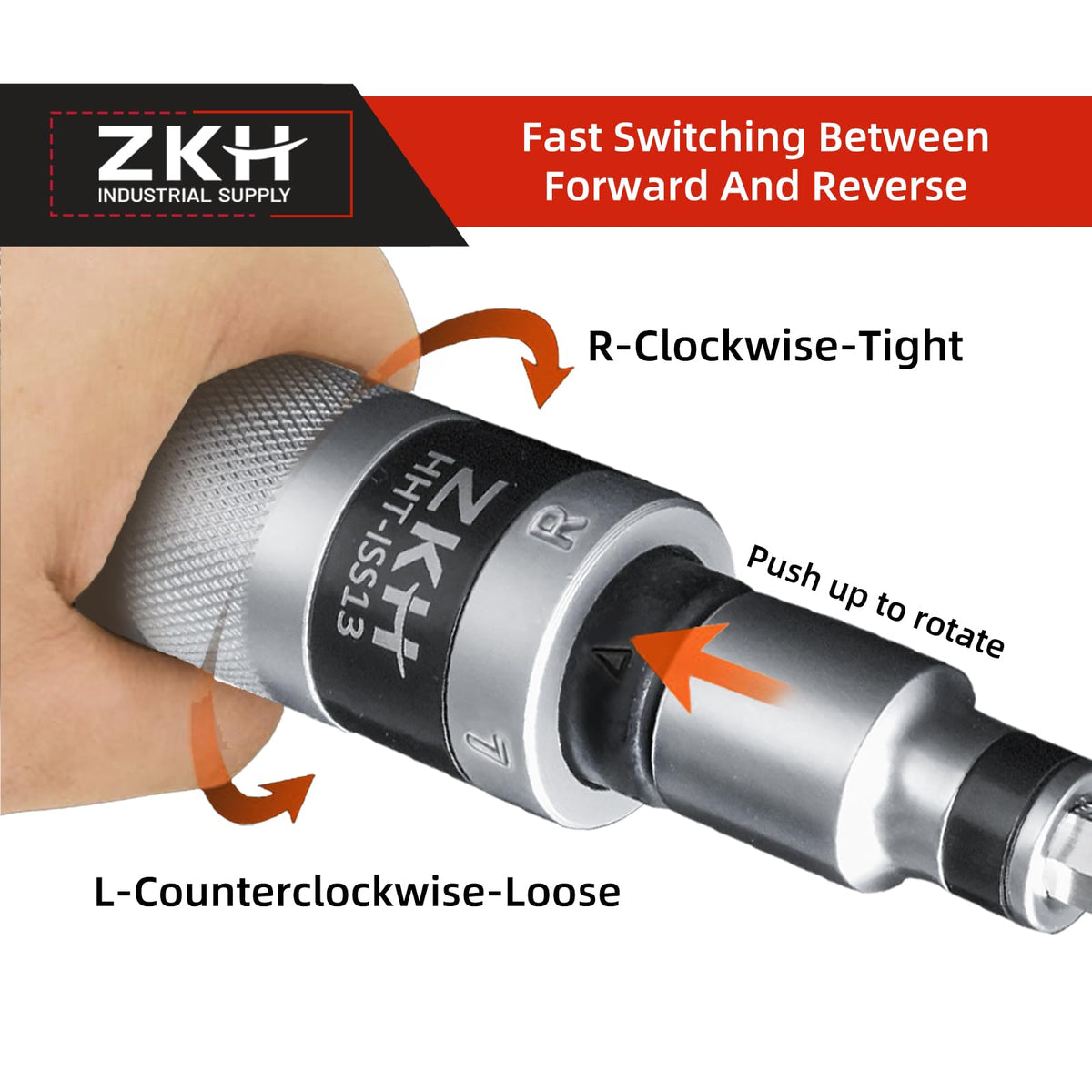 ZKH 12-piece bit set enables versatile impact screwdriving for multiple fastener types.