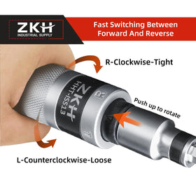 ZKH 12-piece bit set enables versatile impact screwdriving for multiple fastener types.