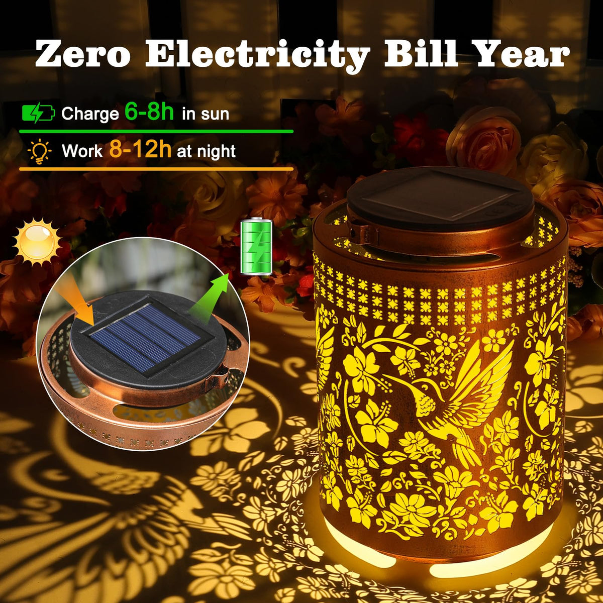 ZKLiLi hummingbird garden decor provides decorative ambient lighting.