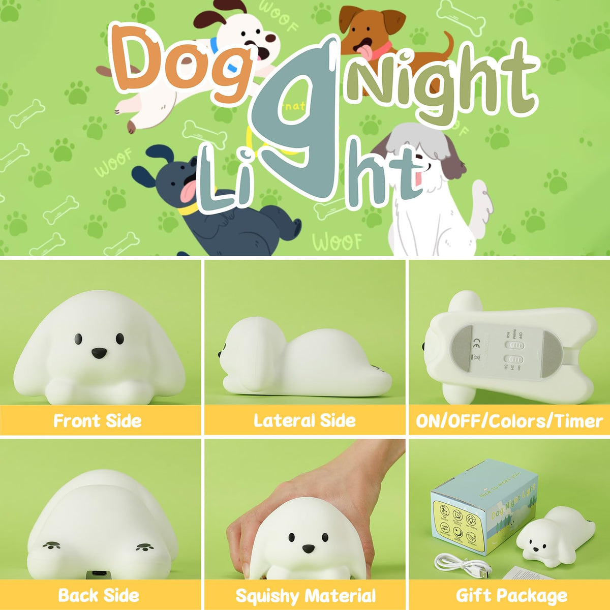 ZKLiLi cute dog night light doubles as charming room décor.