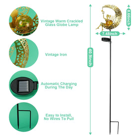 ZKLiLi solar garden statue adds charm to night and day.
