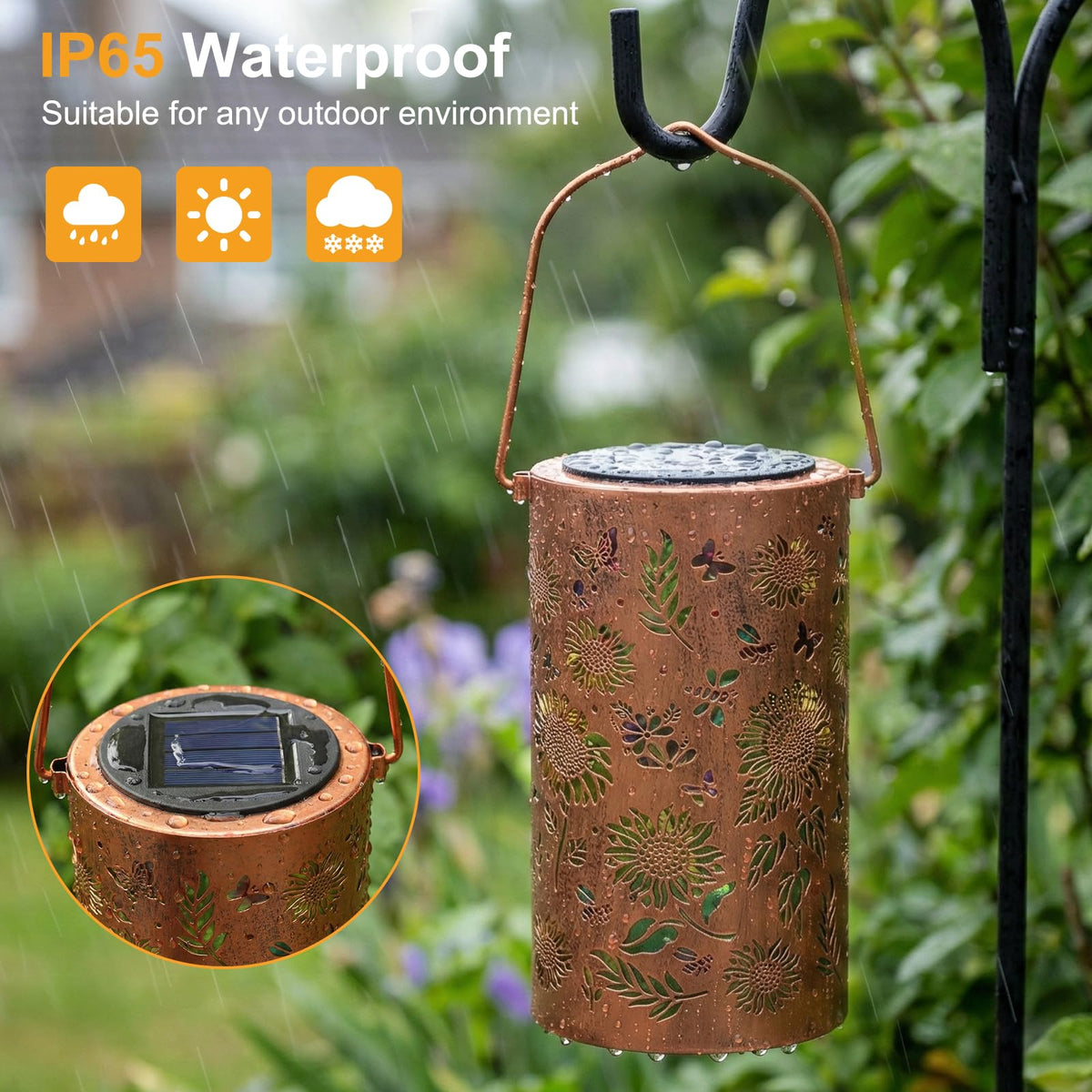 ZKLiLi sunflower solar lantern tabletop display creates cozy evening lighting.