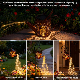 ZKLiLi Sunflowers garden lantern on the patio adds soft ambiance and safe walkway lighting.